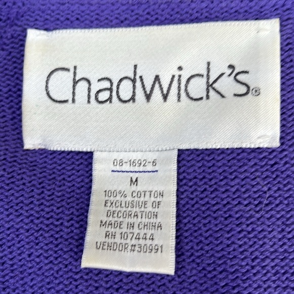 Purple Chadwick’s zipped down sweater size medium - Picture 6 of 8